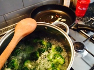 Orecchiette con i broccoli, broccoli in cottura